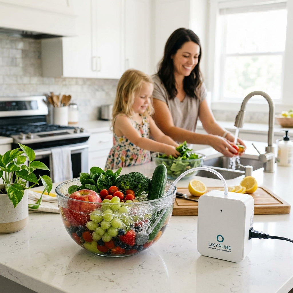 AirFy Ozono tratando frutas en cocina